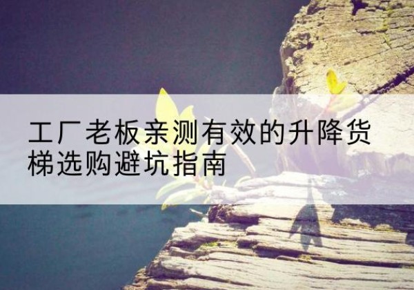 海安升降货梯怎么选-工厂老板亲测有效的升降货梯选购避坑指南